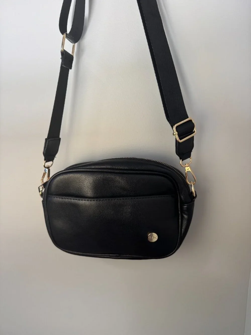Modern + Chic Black Vegan Leather Frankie Crossbody Bag - NWOT